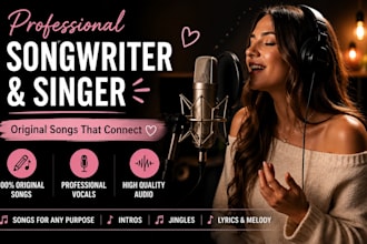 create a female singer songwriter vocal jingle, intro, or custom song