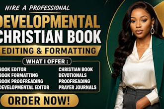 developmental copy edit christian devotional prayer journal sermons book editor
