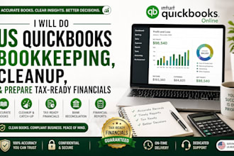 do US quickbooks bookkeeping, cleanup, and prepare tax ready financials
