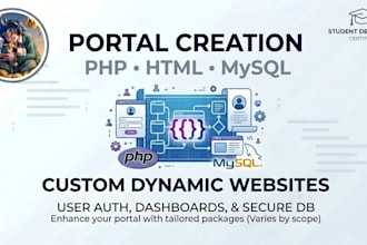 build a website or web portal with PHP, mysql, js, HTML