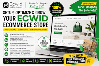 setup, optimize ecwid,lightspeed ecommerce store,ecwid product upload, ecwid SEO