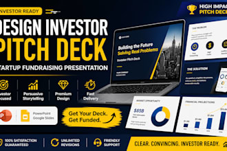 design startup pitch deck, investor presentation, fundraising deck