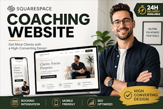 design squarespace coaching website with booking, funnel and personal branding