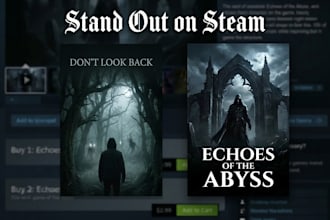 design eye catching steam capsule art and game cover for indie games
