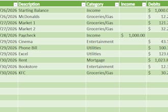 create a simple or advanced budget tracker for you