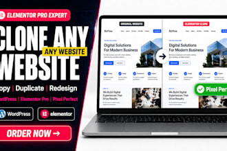 clone design wordpress website using elementor, elementor pro elementor expert