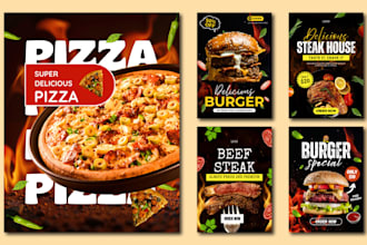 create high converting food poster design for brands