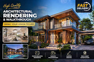 design photorealistic house rendering and walkthrough