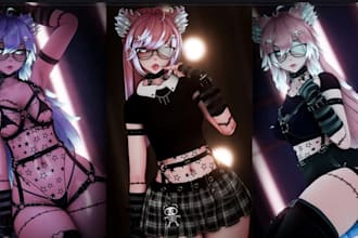 do custom vrchat furry avatar vrc vtuber model anime vr character 3d nsfw dps