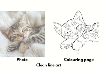 turn your photo into a clean line art colouring page