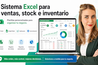 crearé una planilla profesional de ventas, stock e inventario en excel