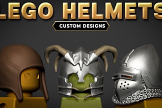 create custom helmets, armors and weapons for lego figures