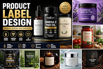 design premium product label for skincare, cosmetics,