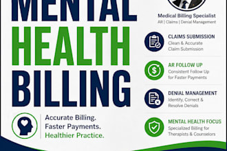 do mental health billing, ar follow up and denial management