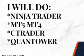 develop ninjatrader, mt4, mt5, ctrader, quantower automated bots or trade copier