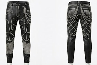 design custom studded leather pants