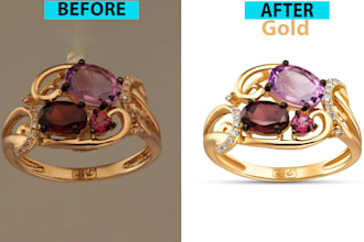 do professional jewelry retouching with glossy polished finish