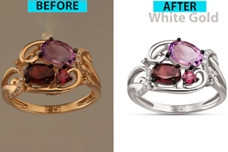 do professional jewelry retouching with glossy polished finish