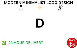 do modern minimalist logo design with 24 hours delivery