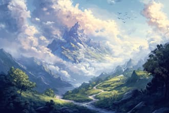 design amazing fantasy landscape