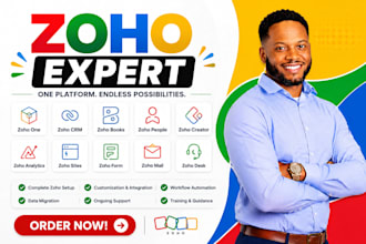 setup zoho one zoho crm books people creator  analytics site form mail zoho desk