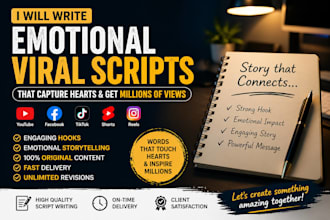 write emotional viral script for youtube, facebook