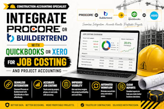 integrate procore or buildertrend with quickbooks or xero for job costing