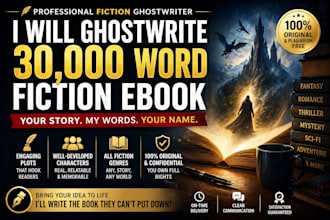 ghostwrite 30,000 ebook as a ghostwriter, ghost book writer, ebook writer