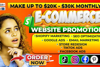 boost shopify sales with social media marketing, ecommerce website promotion