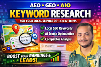 do aeo, GEO, and aio keyword research for local services and location