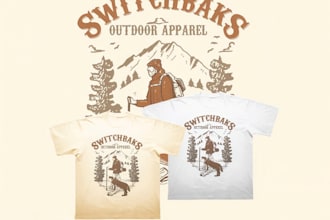 draw professional vintage outdoor t shirt logo design