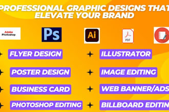 be your expert graphic designer for custom illustrator and photoshop designs