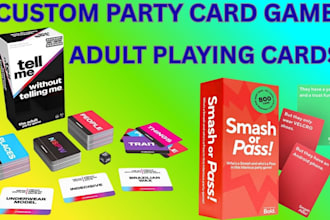 design party card game, drinking card game couples adult playing card box design
