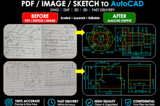 convert pdf to autocad mechanical drawing, technical drawing