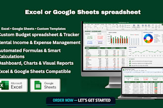 create a custom excel spreadsheet, budget spreadsheet, google rental spreadsheet