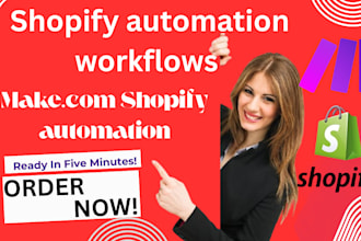 build make com shopify automation workflows and app integrations, using n8n api