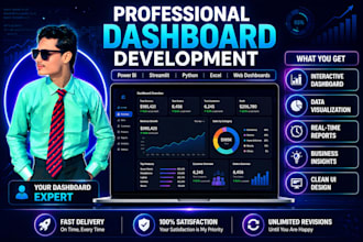 develop interactive python streamlit dashboards and data analytics web apps
