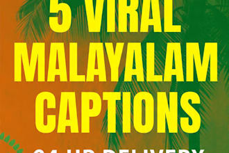 write 5 viral malayalam instagram captions for your business