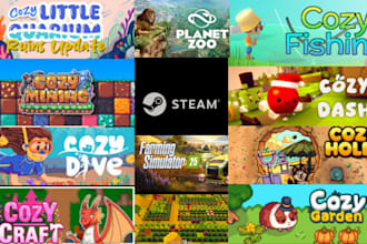 design cozy pixel steam capsule art game key cover art game logo steam banner