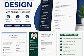 design a professional resume or CV using canva