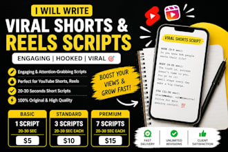 write viral youtube shorts and instagram reels scripts