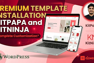 install and customize kitninja or kitpapa template kits in wordpress