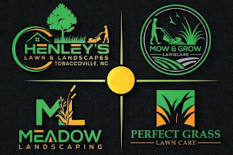 design lawncare landscape garden mowing farm irrigation agriculture logo