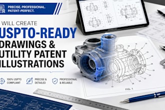 create uspto ready drawings and utility patent illustrations