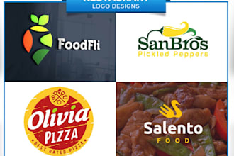 design a modern 2d 3d food and restaurant logo for your business