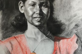 draw realistic charcoal portrait from your photo