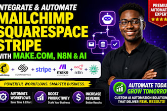 integrate mailchimp squarespace stripe with make com n8n custom ai automation