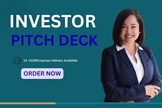 design a professional investor pitch deck for startups and fundraising