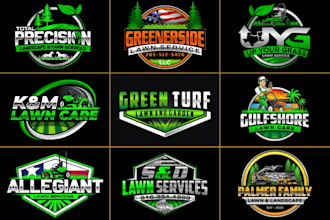 design lawncare landscape garden mowing farm irrigation agriculture logo