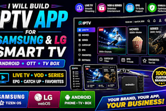 build iptv app for samsung lg smart TV and android ott with epg vod